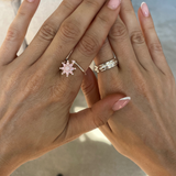 Maja snurrande Ring - Återvunnet rostfritt stål (Justerbar/Onesize) - Silver rosa