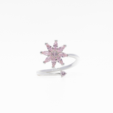 Maja Spinning Ring - Recycled Stainless Steel (Adjustable/Onesize) - Silver Pink