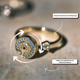 Zeia spinning Ring - Sterling Silver 925 (Adjustable) - Gold plating