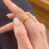 Star rotation ring - recycled stainless steel - Gold
